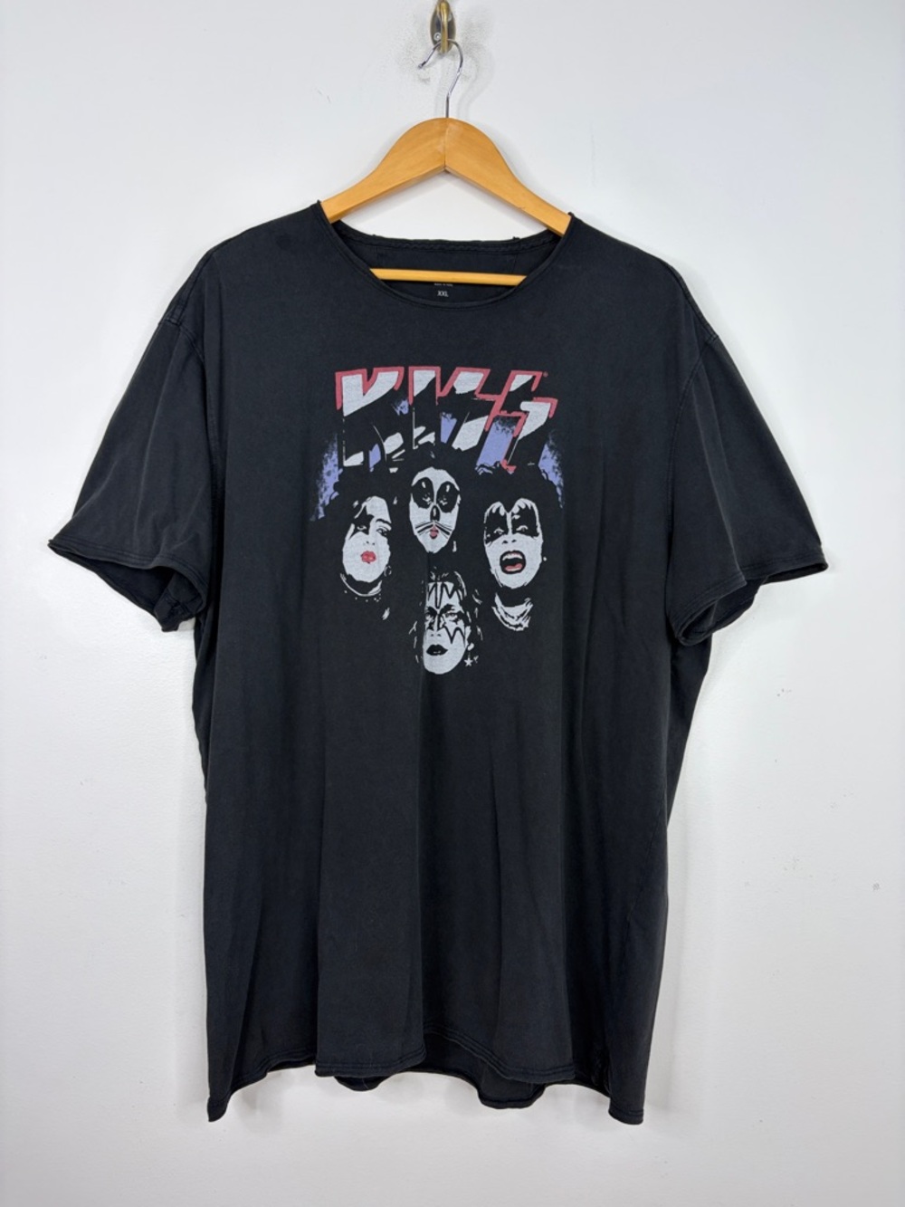 John Varvatos x Kiss T Shirt Mens XXL Black Cotton Distressed Short Sleeve